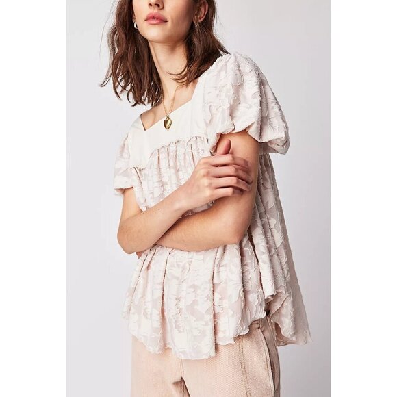 FREE PEOPLE Sunrise To Sunset Top in Champagne Dream Size Medium - Picture 10 of 13